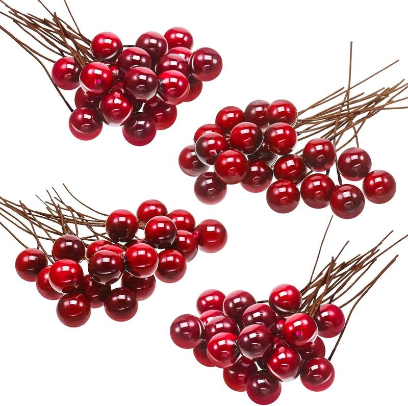 50-Pack Artificial Holly Berry Bundles